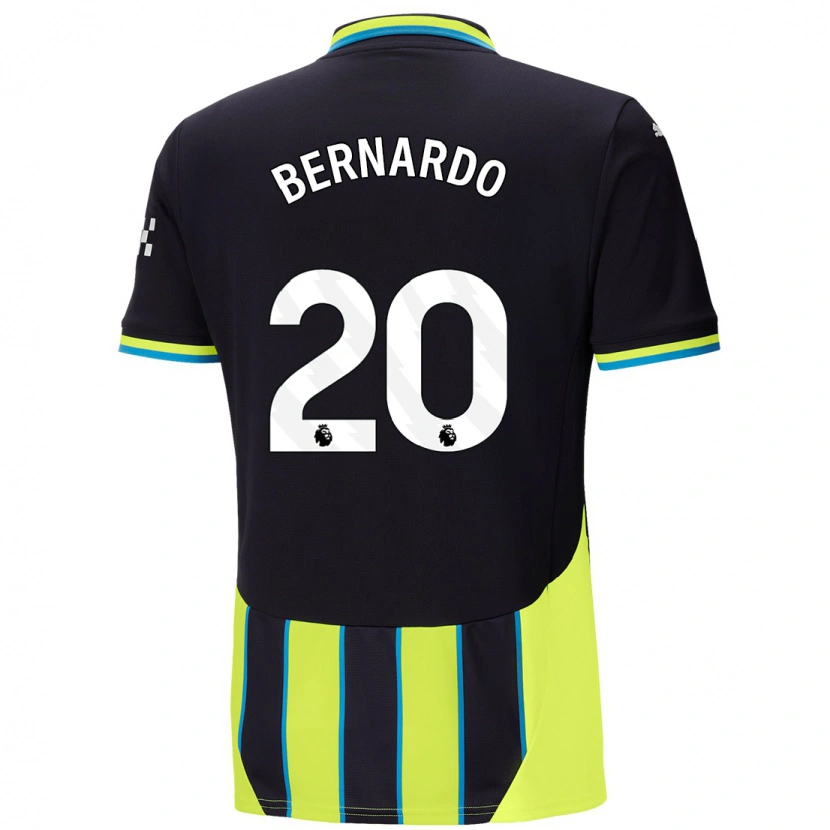 Danxen Niño Camiseta Bernardo Silva #20 Azul Amarillo 2ª Equipación 2024/25 La Camisa