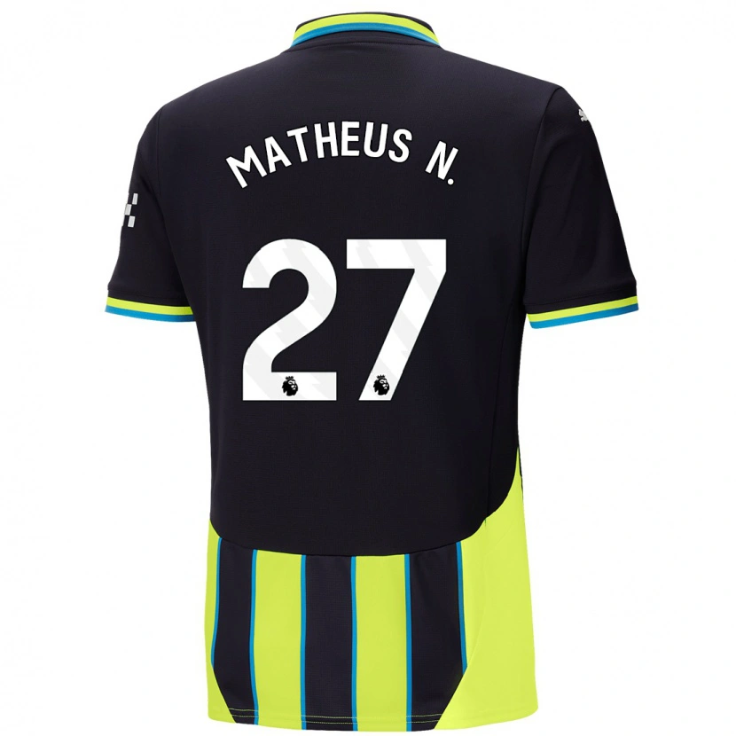 Danxen Niño Camiseta Matheus Nunes #27 Azul Amarillo 2ª Equipación 2024/25 La Camisa