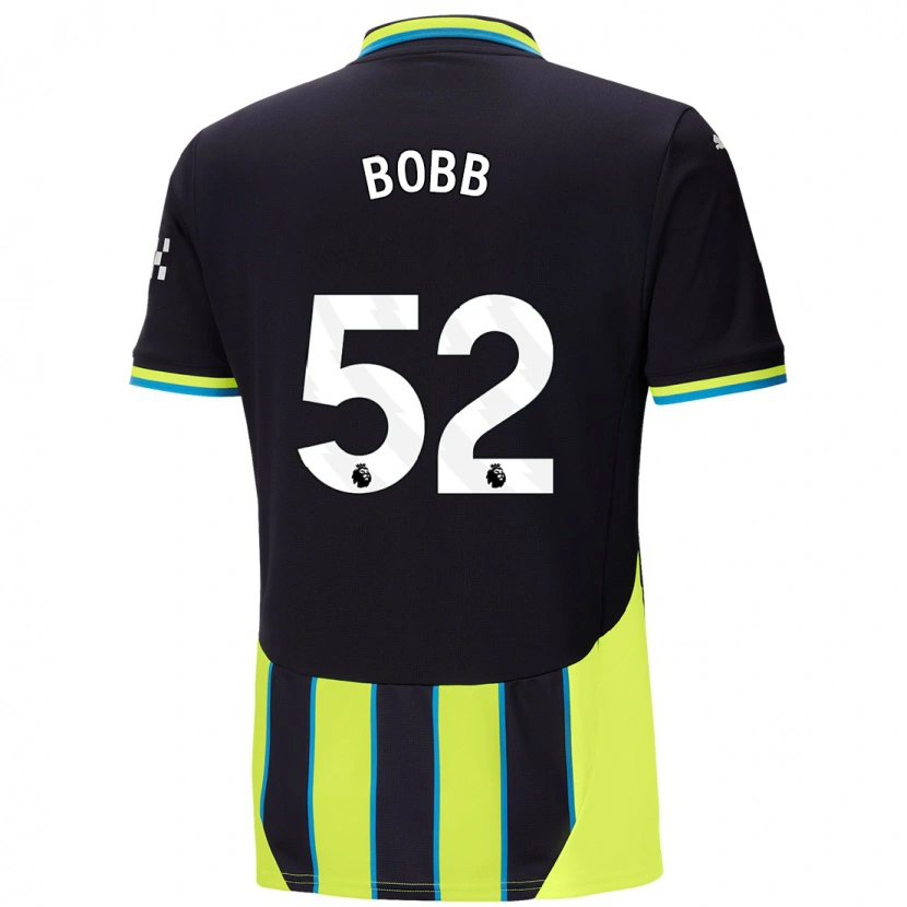 Danxen Niño Camiseta Oscar Bobb #52 Azul Amarillo 2ª Equipación 2024/25 La Camisa