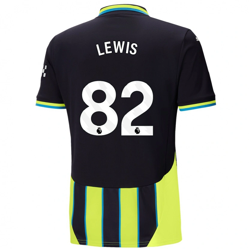 Danxen Niño Camiseta Rico Lewis #82 Azul Amarillo 2ª Equipación 2024/25 La Camisa