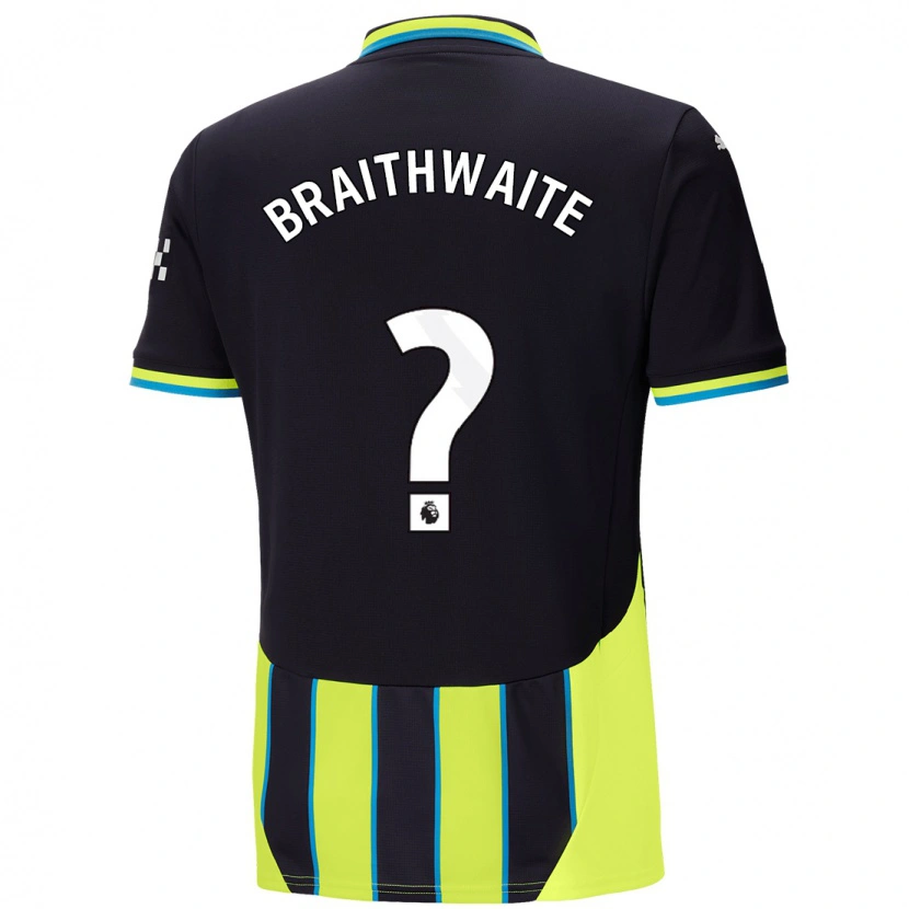 Danxen Niño Camiseta Kaden Braithwaite #0 Azul Amarillo 2ª Equipación 2024/25 La Camisa