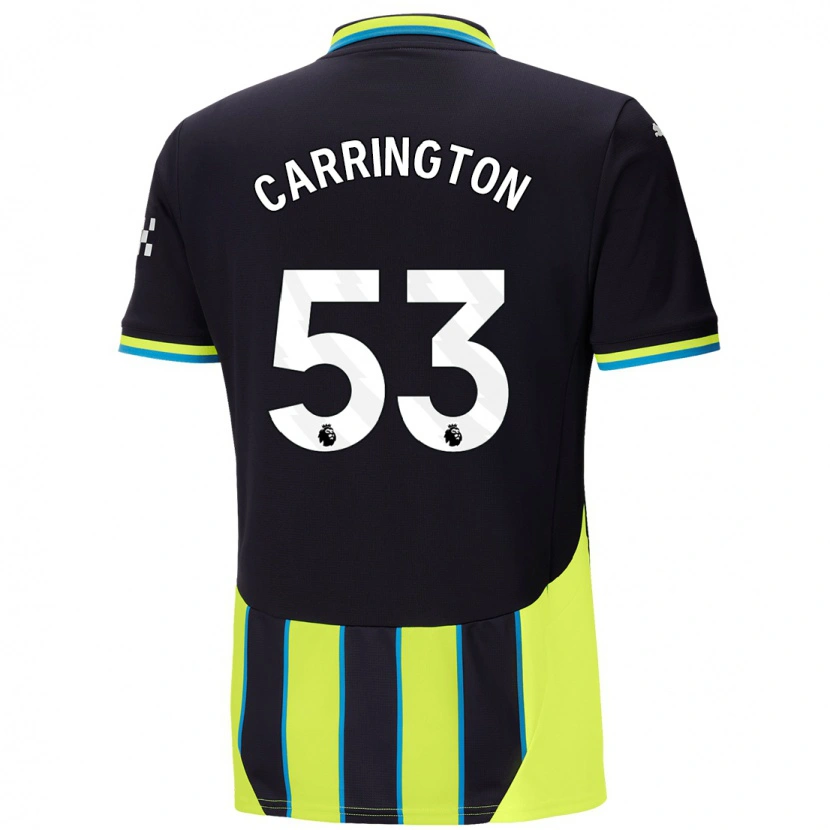 Danxen Niño Camiseta Ezra Carrington #53 Azul Amarillo 2ª Equipación 2024/25 La Camisa