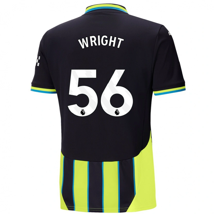 Danxen Niño Camiseta Jacob Wright #56 Azul Amarillo 2ª Equipación 2024/25 La Camisa