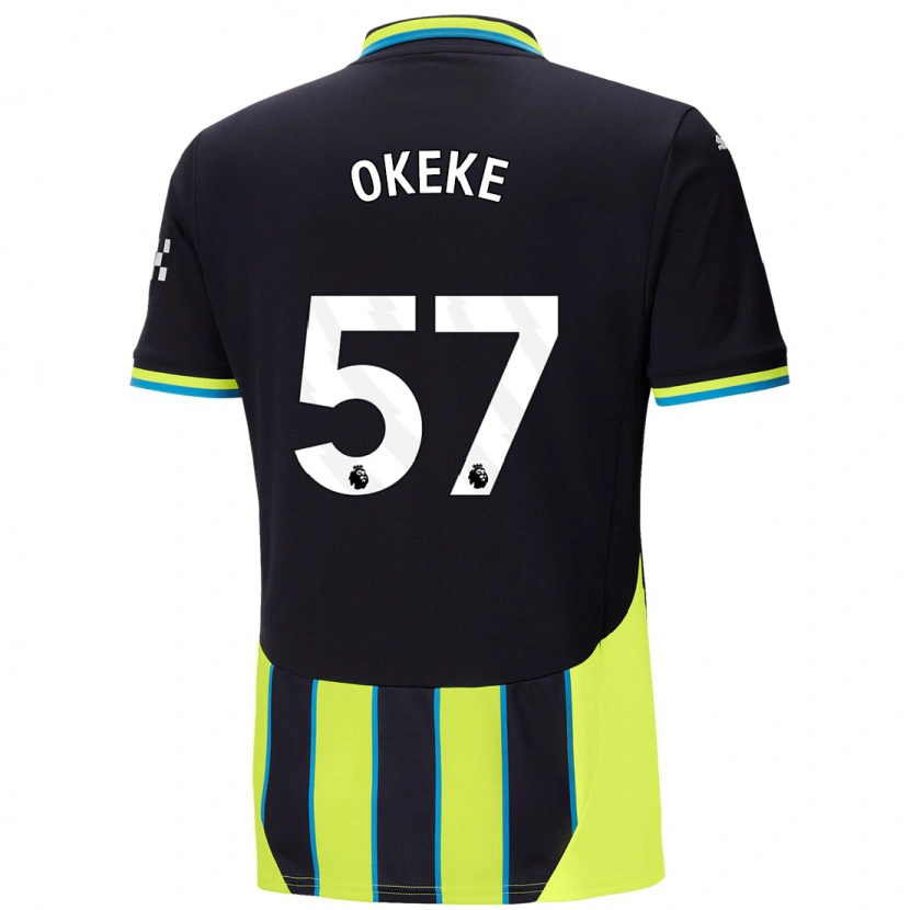 Danxen Niño Camiseta Michael Okeke #57 Azul Amarillo 2ª Equipación 2024/25 La Camisa