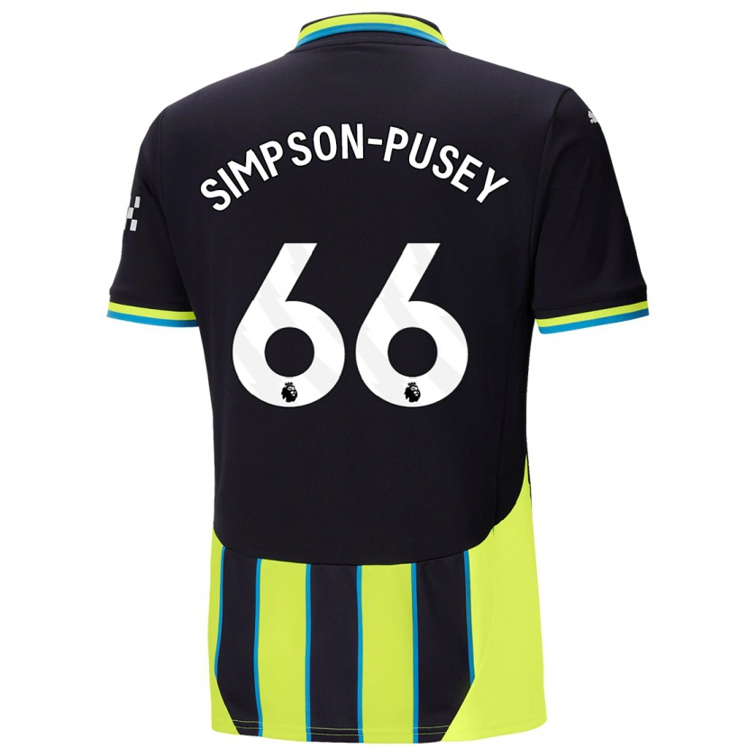 Danxen Niño Camiseta Jahmai Simpson-Pusey #66 Azul Amarillo 2ª Equipación 2024/25 La Camisa