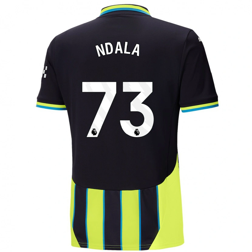 Danxen Niño Camiseta Joel Ndala #73 Azul Amarillo 2ª Equipación 2024/25 La Camisa