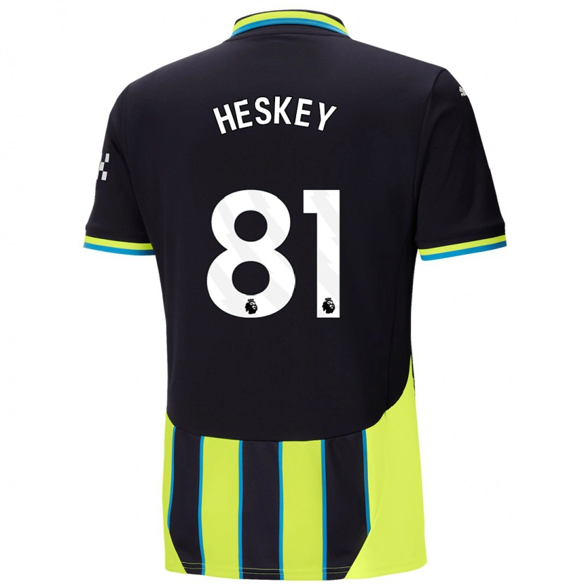 Danxen Niño Camiseta Jaden Heskey #81 Azul Amarillo 2ª Equipación 2024/25 La Camisa