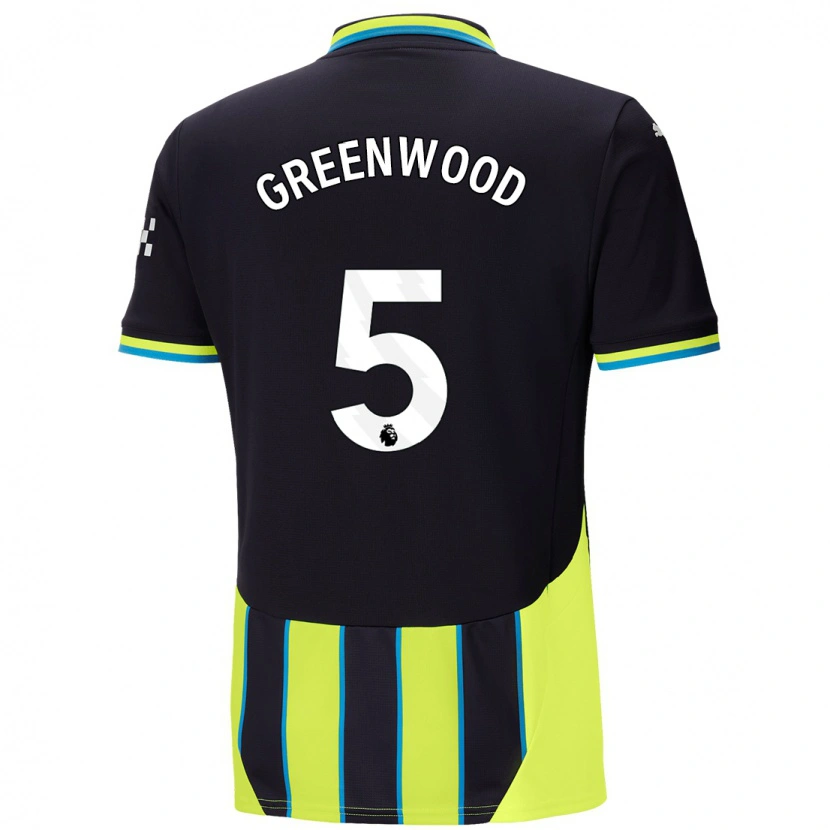 Danxen Niño Camiseta Alex Greenwood #5 Azul Amarillo 2ª Equipación 2024/25 La Camisa