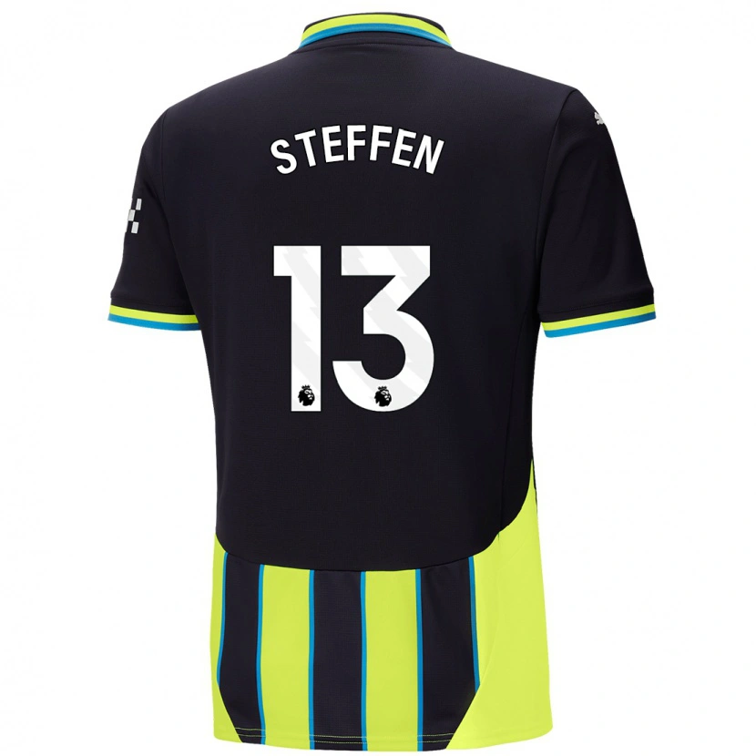 Danxen Niño Camiseta Zack Steffen #13 Azul Amarillo 2ª Equipación 2024/25 La Camisa