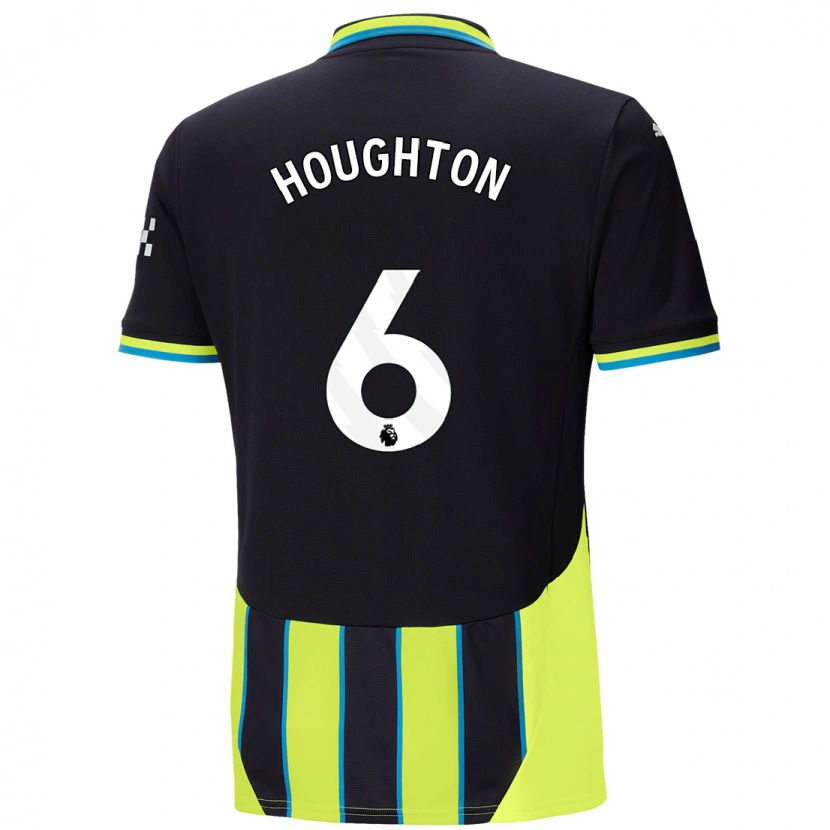 Danxen Niño Camiseta Steph Houghton #6 Azul Amarillo 2ª Equipación 2024/25 La Camisa