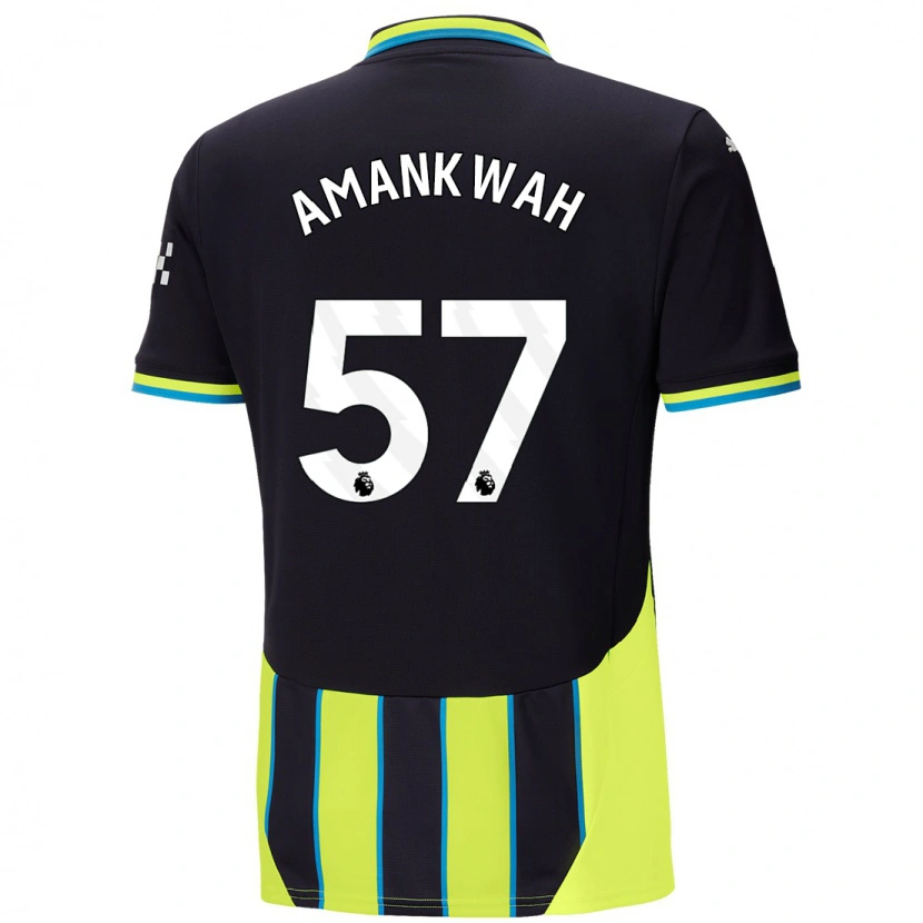 Danxen Niño Camiseta Yeboah Amankwah #57 Azul Amarillo 2ª Equipación 2024/25 La Camisa