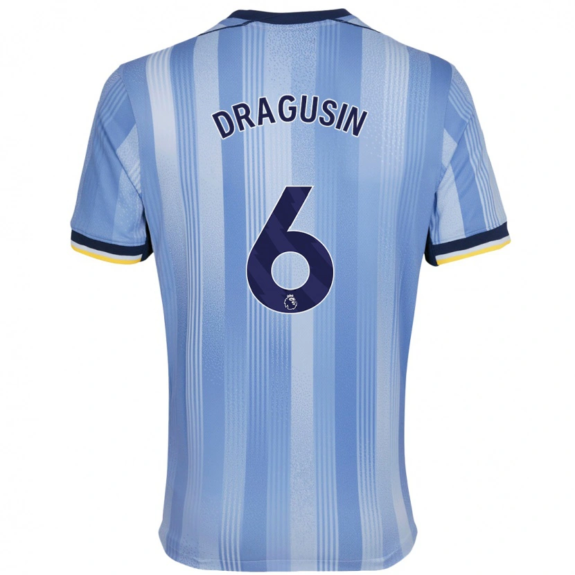 Danxen Niño Camiseta Radu Drăgușin #6 Azul Claro 2ª Equipación 2024/25 La Camisa