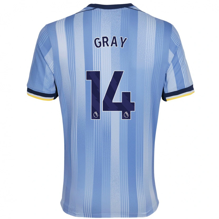 Danxen Niño Camiseta Archie Gray #14 Azul Claro 2ª Equipación 2024/25 La Camisa