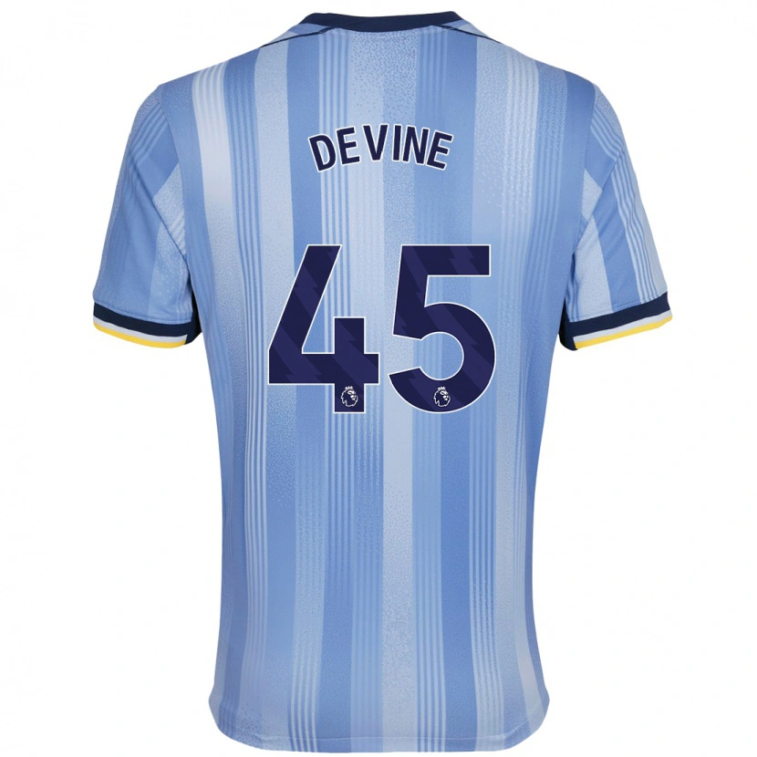 Danxen Niño Camiseta Alfie Devine #45 Azul Claro 2ª Equipación 2024/25 La Camisa