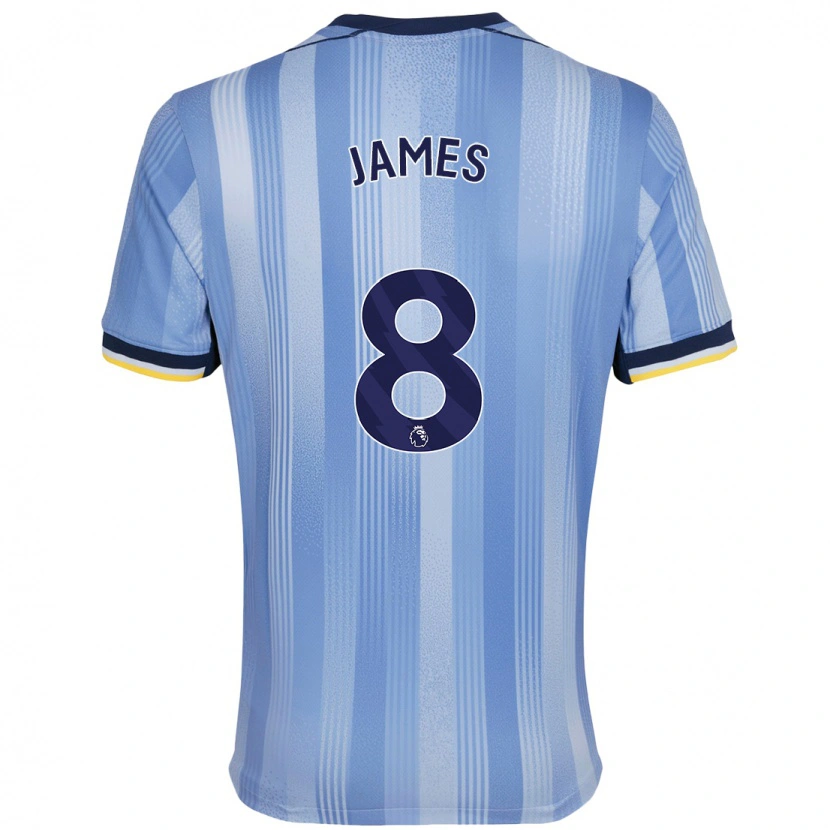 Danxen Niño Camiseta Angharad James #8 Azul Claro 2ª Equipación 2024/25 La Camisa