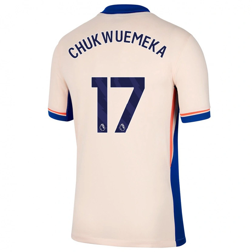 Danxen Niño Camiseta Carney Chukwuemeka #17 Beige Claro 2ª Equipación 2024/25 La Camisa