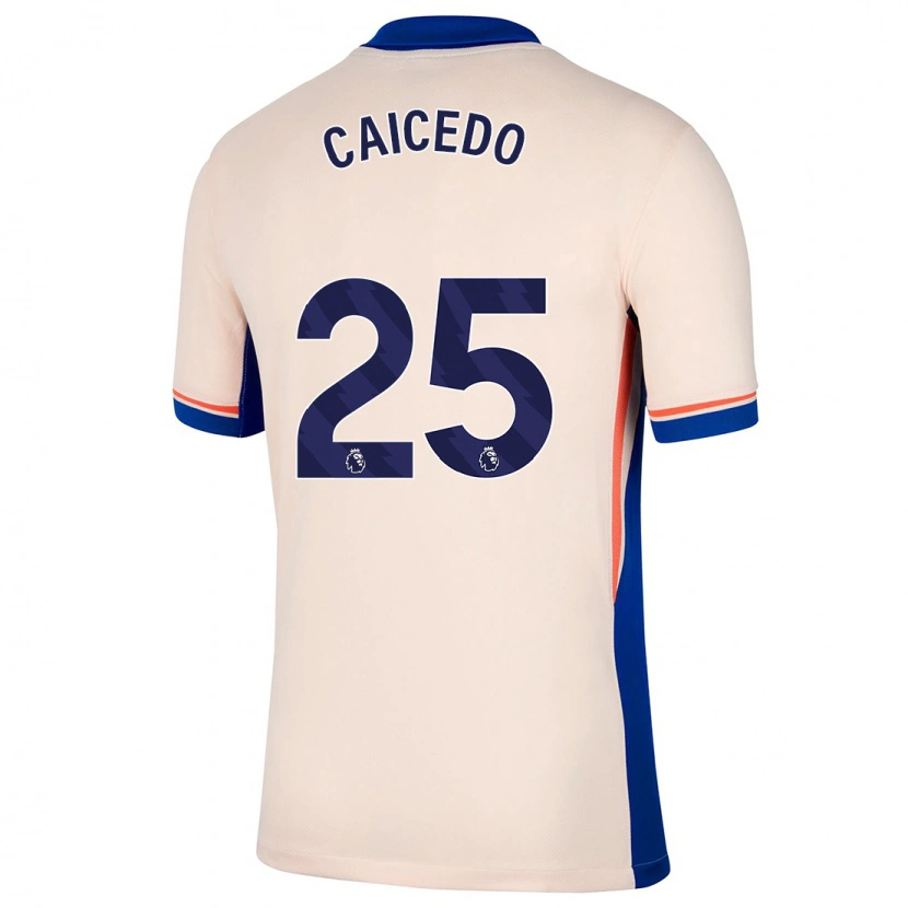 Danxen Niño Camiseta Moisés Caicedo #25 Beige Claro 2ª Equipación 2024/25 La Camisa