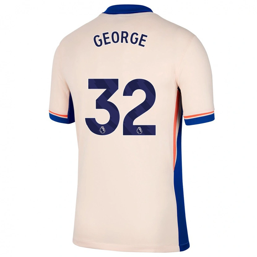 Danxen Niño Camiseta Tyrique George #32 Beige Claro 2ª Equipación 2024/25 La Camisa