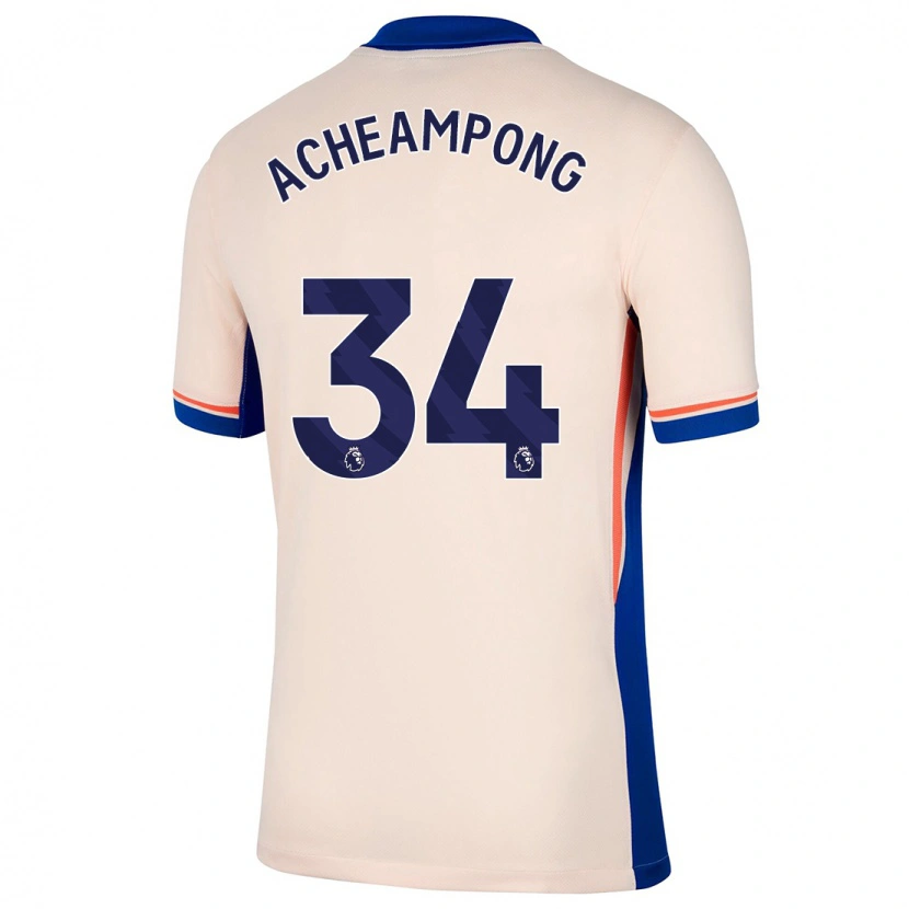 Danxen Niño Camiseta Josh Acheampong #34 Beige Claro 2ª Equipación 2024/25 La Camisa