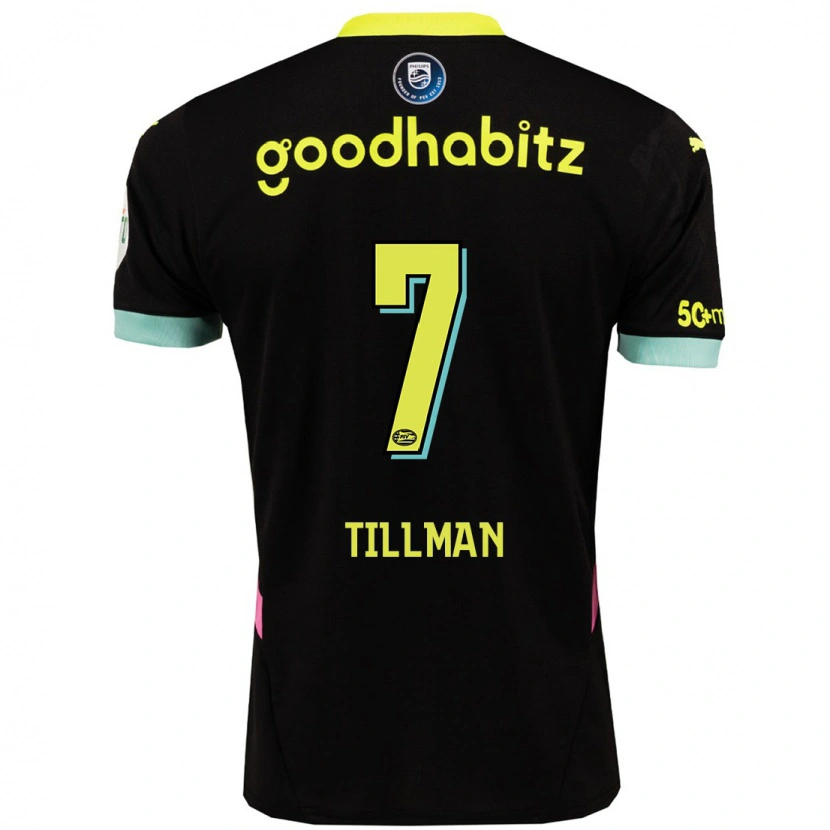 Danxen Niño Camiseta Malik Tillman #7 Negro Amarillo 2ª Equipación 2024/25 La Camisa