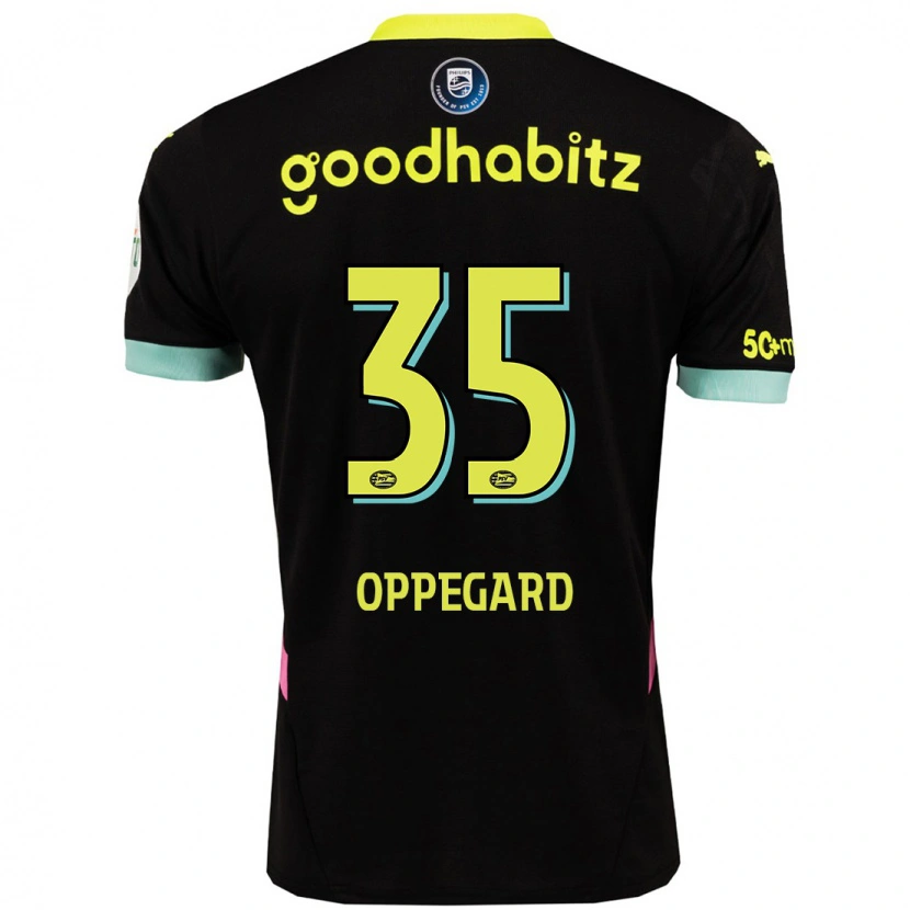 Danxen Niño Camiseta Fredrik Oppegård #35 Negro Amarillo 2ª Equipación 2024/25 La Camisa