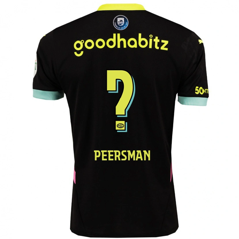 Danxen Niño Camiseta Kjell Peersman #0 Negro Amarillo 2ª Equipación 2024/25 La Camisa