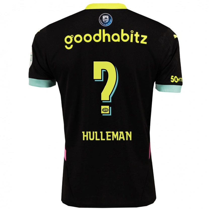 Danxen Niño Camiseta Daan Hulleman #0 Negro Amarillo 2ª Equipación 2024/25 La Camisa