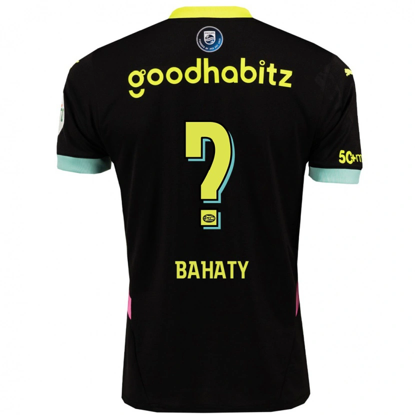 Danxen Niño Camiseta Manuel Bahaty #0 Negro Amarillo 2ª Equipación 2024/25 La Camisa