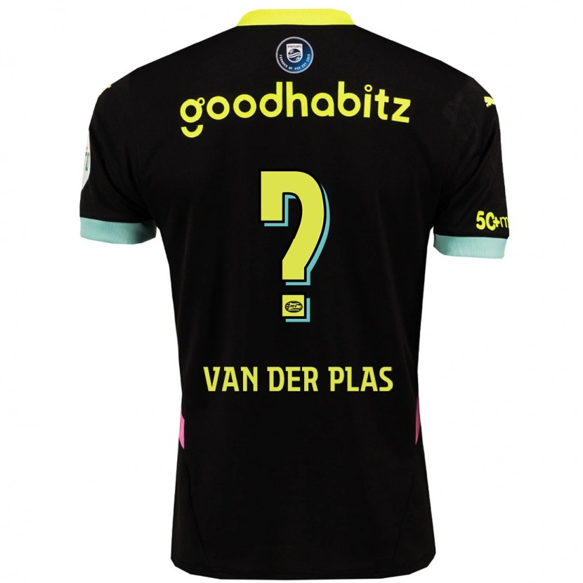 Danxen Niño Camiseta Sven Van Der Plas #0 Negro Amarillo 2ª Equipación 2024/25 La Camisa