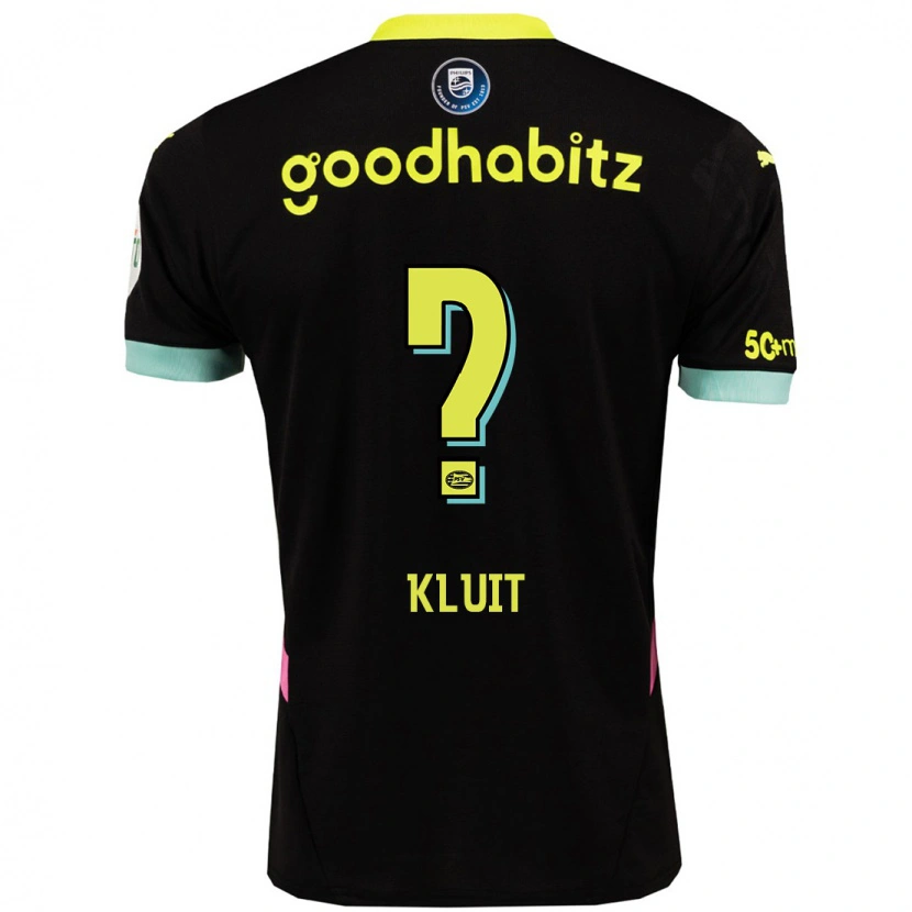 Danxen Niño Camiseta Fabio Kluit #0 Negro Amarillo 2ª Equipación 2024/25 La Camisa