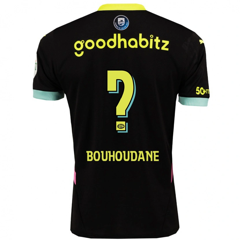 Danxen Niño Camiseta Sami Bouhoudane #0 Negro Amarillo 2ª Equipación 2024/25 La Camisa