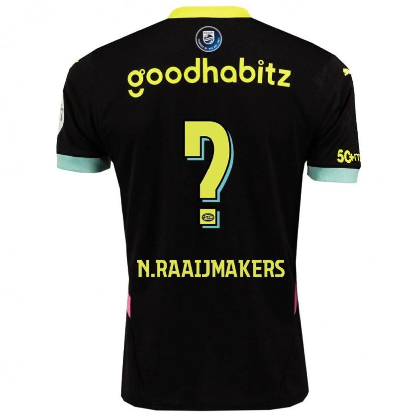 Danxen Niño Camiseta Niels Raaijmakers #0 Negro Amarillo 2ª Equipación 2024/25 La Camisa