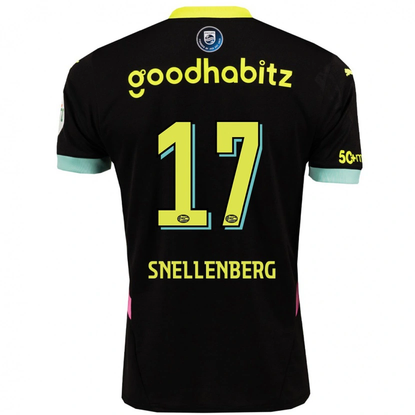 Danxen Niño Camiseta Maxime Snellenberg #17 Negro Amarillo 2ª Equipación 2024/25 La Camisa