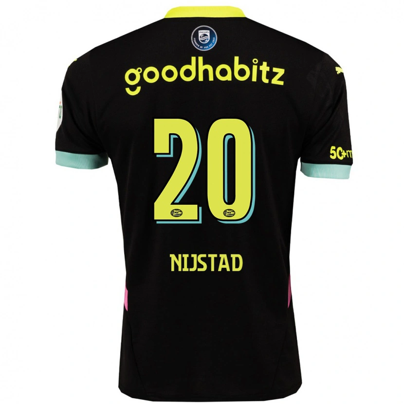 Danxen Niño Camiseta Nina Nijstad #20 Negro Amarillo 2ª Equipación 2024/25 La Camisa