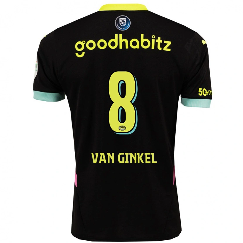 Danxen Niño Camiseta Marco Van Ginkel #8 Negro Amarillo 2ª Equipación 2024/25 La Camisa