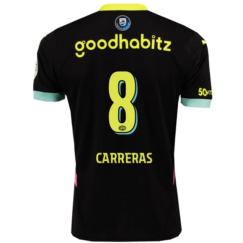 Danxen Niño Camiseta Georgina Carreras #8 Negro Amarillo 2ª Equipación 2024/25 La Camisa