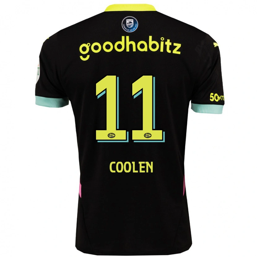 Danxen Niño Camiseta Nadia Coolen #11 Negro Amarillo 2ª Equipación 2024/25 La Camisa