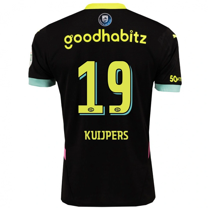 Danxen Niño Camiseta Jeslynn Kuijpers #19 Negro Amarillo 2ª Equipación 2024/25 La Camisa