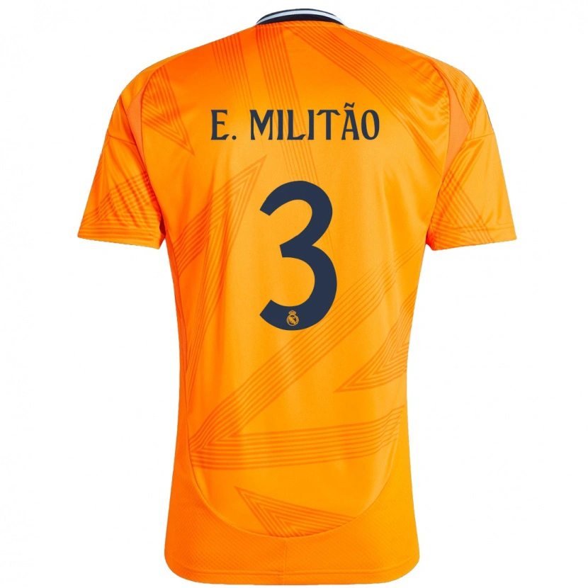 Danxen Niño Camiseta Éder Militão #3 Naranja 2ª Equipación 2024/25 La Camisa