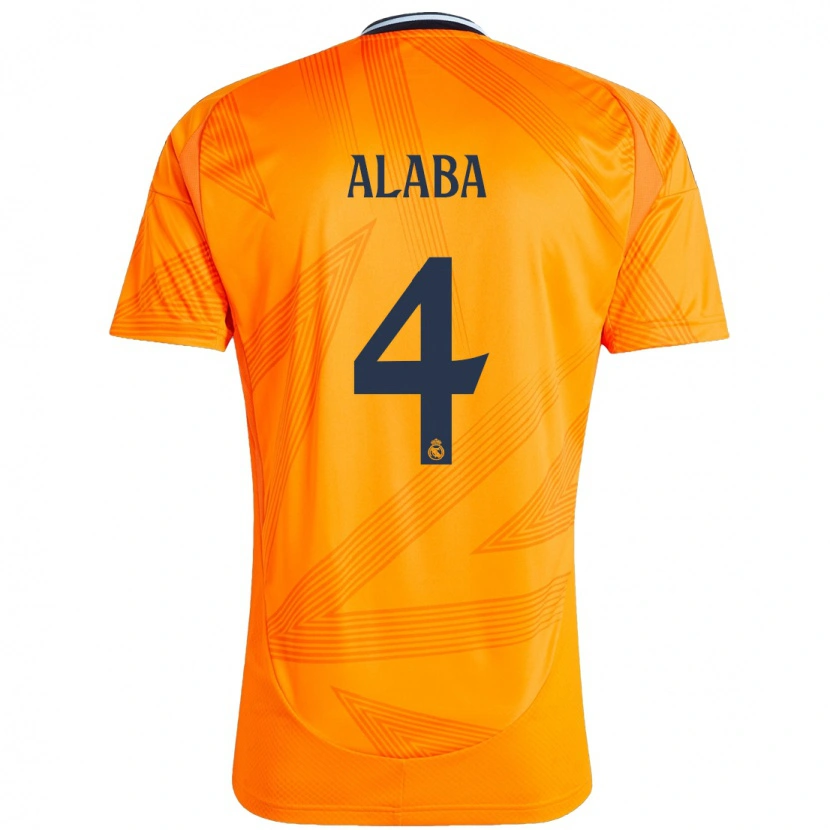 Danxen Niño Camiseta David Alaba #4 Naranja 2ª Equipación 2024/25 La Camisa