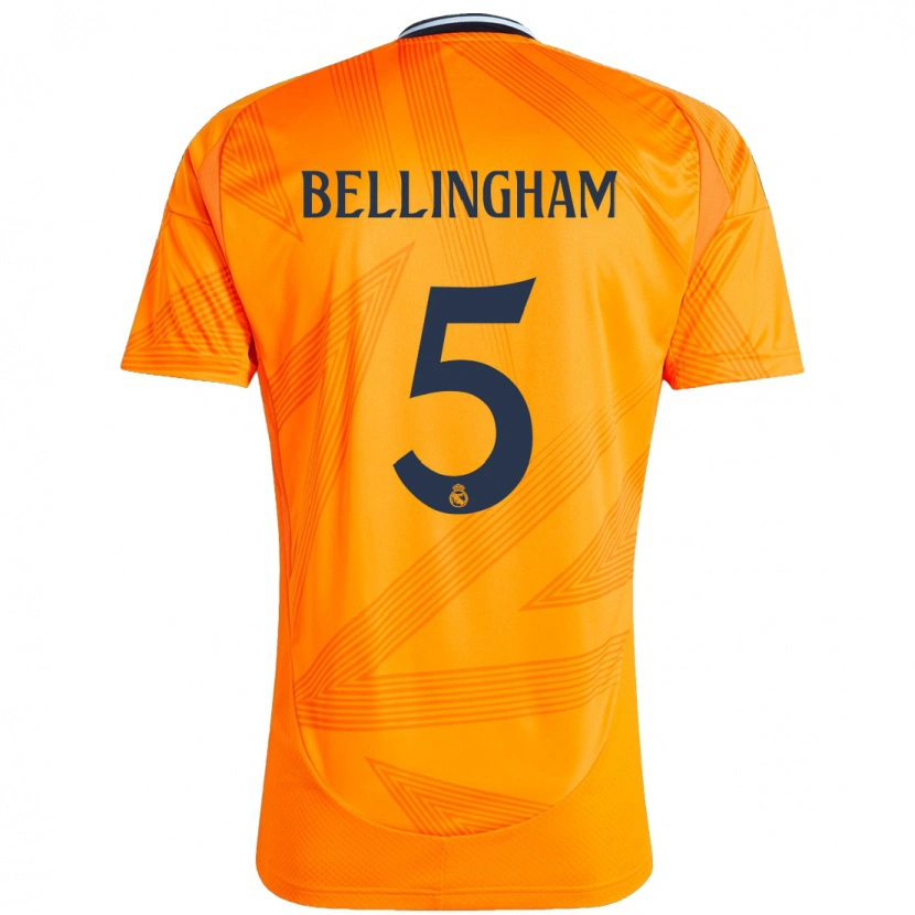 Danxen Niño Camiseta Jude Bellingham #5 Naranja 2ª Equipación 2024/25 La Camisa