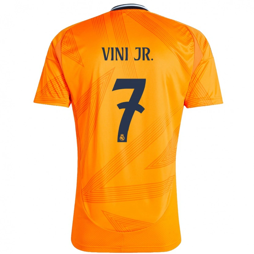 Danxen Niño Camiseta Vinicius Junior #7 Naranja 2ª Equipación 2024/25 La Camisa