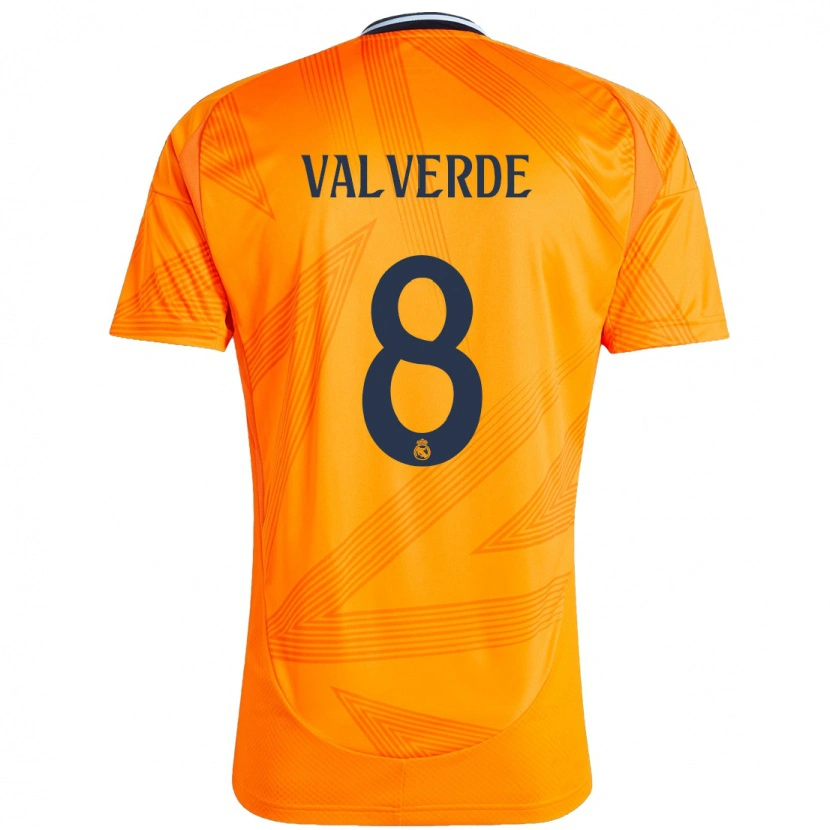 Danxen Niño Camiseta Federico Valverde #8 Naranja 2ª Equipación 2024/25 La Camisa