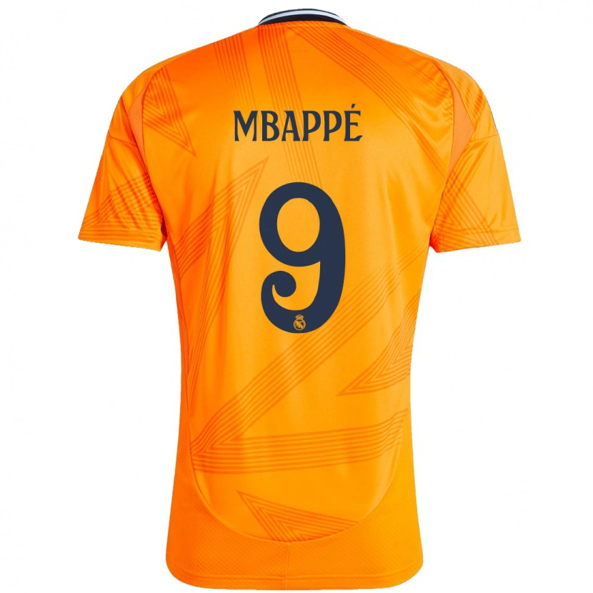 Danxen Niño Camiseta Kylian Mbappé #9 Naranja 2ª Equipación 2024/25 La Camisa