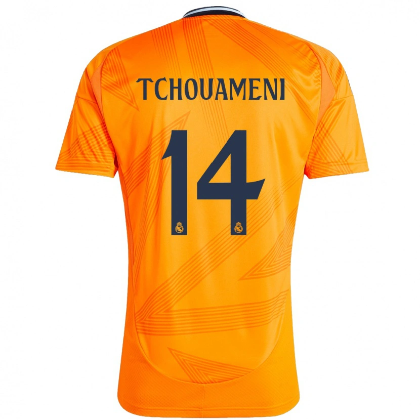 Danxen Niño Camiseta Aurélien Tchouaméni #14 Naranja 2ª Equipación 2024/25 La Camisa