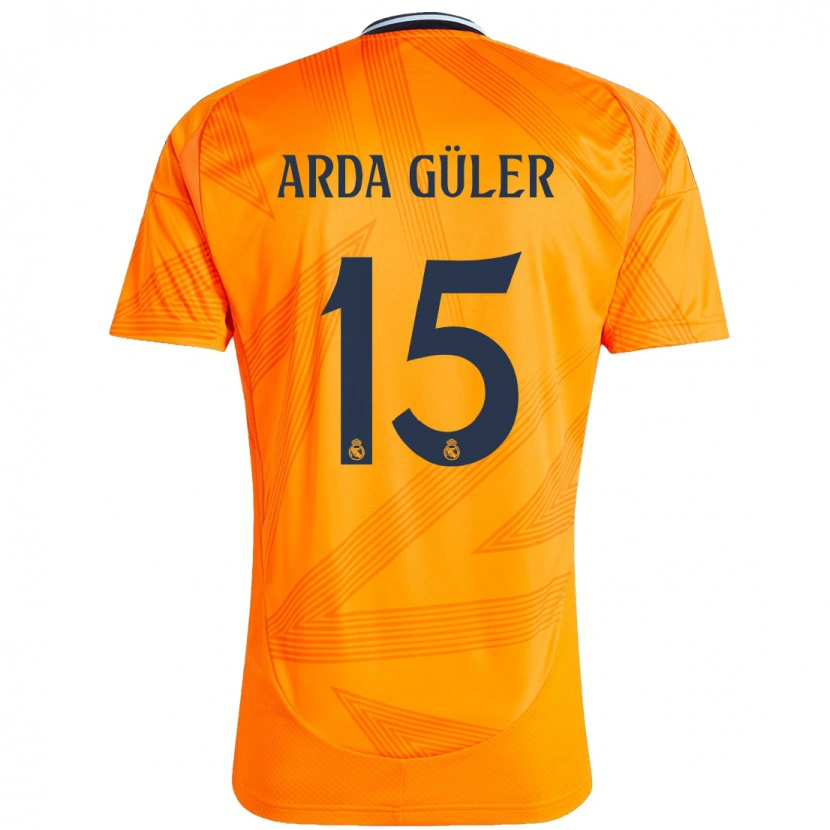 Danxen Niño Camiseta Arda Güler #15 Naranja 2ª Equipación 2024/25 La Camisa