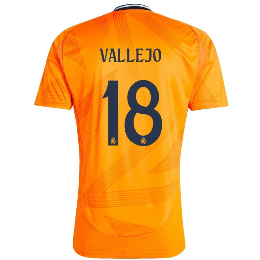 Danxen Niño Camiseta Jesús Vallejo #18 Naranja 2ª Equipación 2024/25 La Camisa