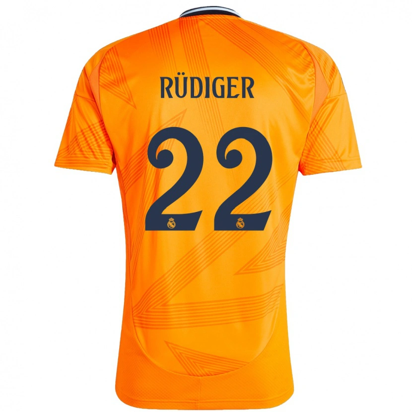 Danxen Niño Camiseta Antonio Rüdiger #22 Naranja 2ª Equipación 2024/25 La Camisa