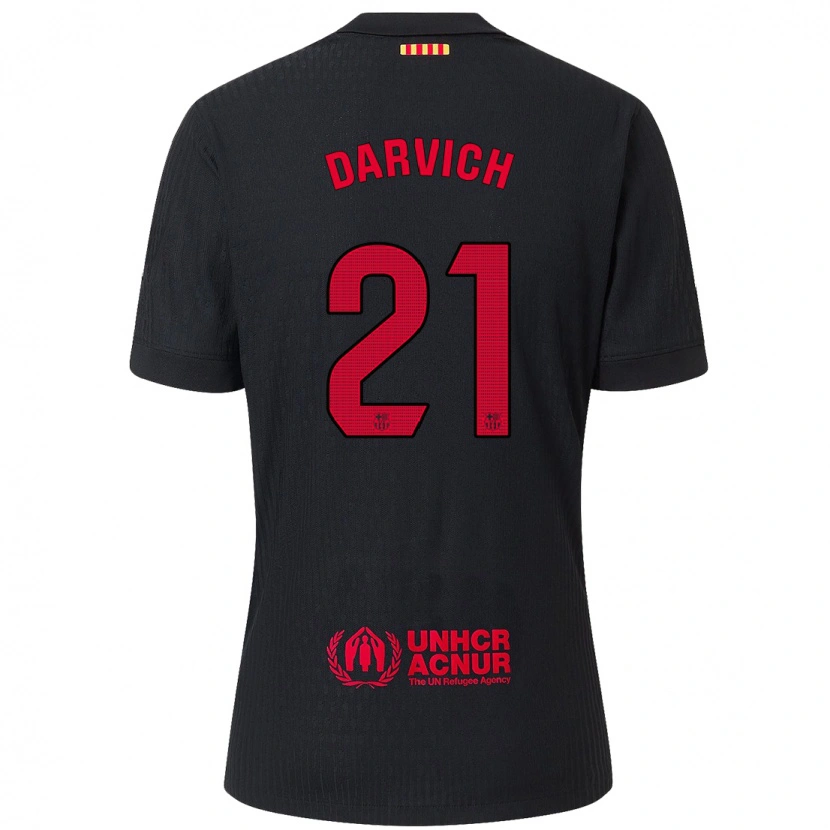 Danxen Niño Camiseta Noah Darvich #21 Negro Rojo 2ª Equipación 2024/25 La Camisa