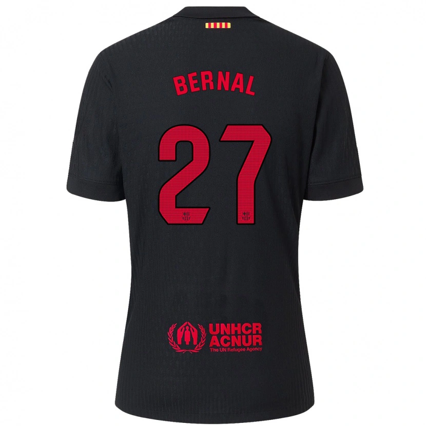 Danxen Niño Camiseta Marc Bernal #27 Negro Rojo 2ª Equipación 2024/25 La Camisa